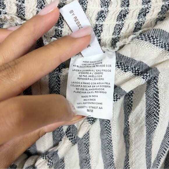 Becca By Rebecca Virtue Gateway Cover-up Swim Pant Wide Split Leg Gray Stripe M - Picture 3 of 10